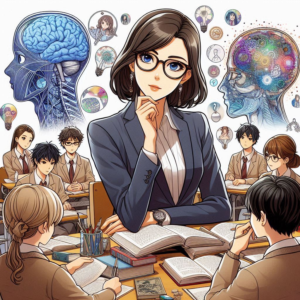 uma professora em uma turma, filosofando